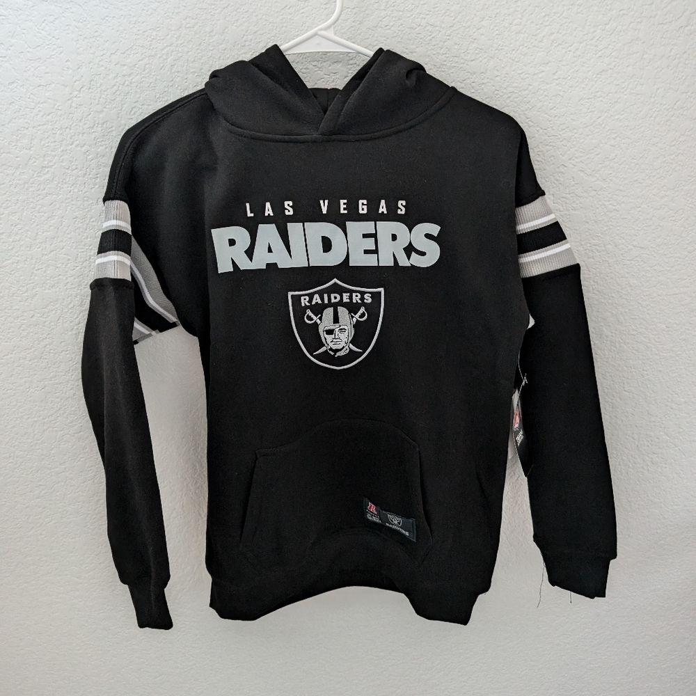 NWT Raiders hoodie black youth 14-16
